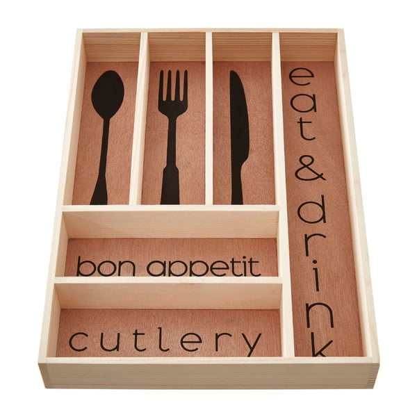 Dabīga toņa koka galda piederumu organizators 30 x 42 cm Bessan – Premier Housewares-image-2