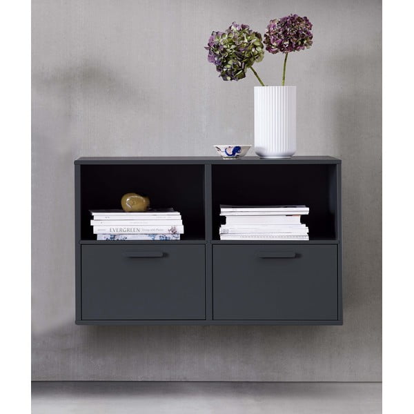 Melna sienas kumode ar 2 durvīm Keep by Hammel-image-1