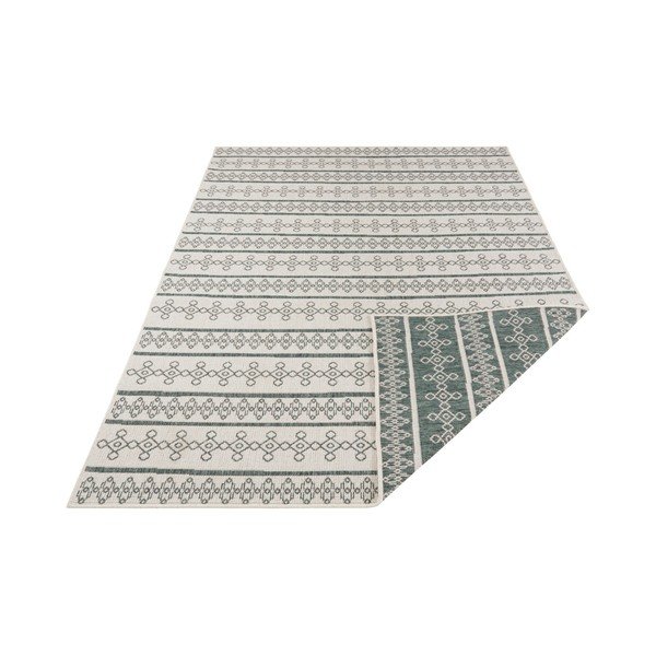 Zaļš un krēmkrāsas divpusējs āra paklājs Bougari Madeira, 200 x 290 cm-image-1