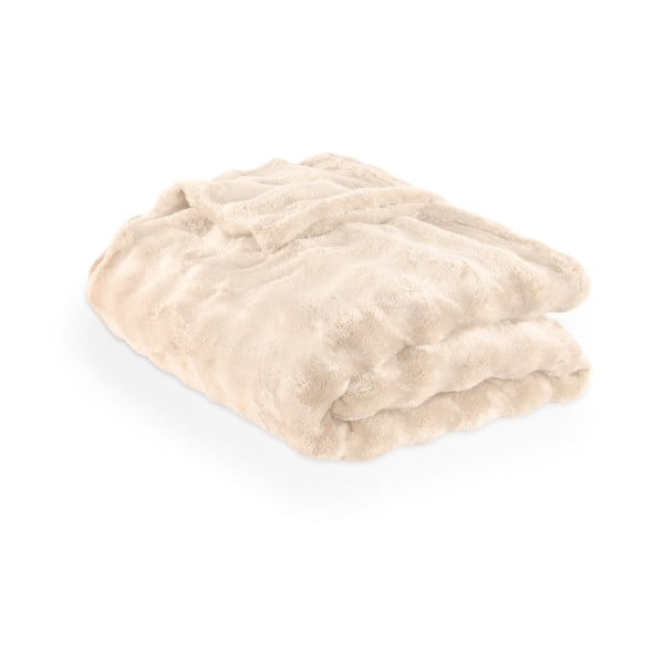 Ziloņkaula krāsas mikroplīša pleds 150x200 cm Wave – Tiseco Home Studio