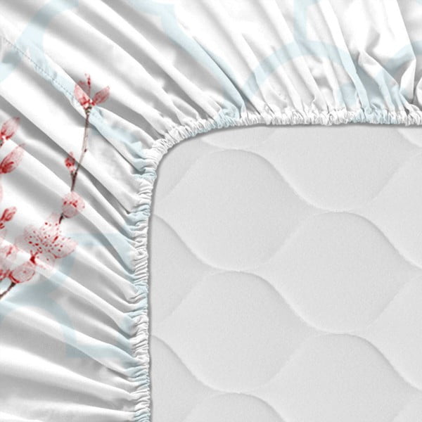 Kokvilnas palags ar gumiju Happy Friday Basic Sakura, 140 x 200 cm-image-2