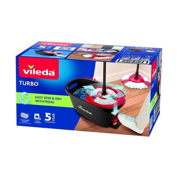 Grīdas mazgāšanas spaiņa un mopa komplekts Vileda Turbo-image-2