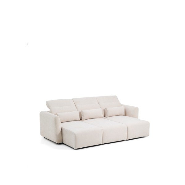 Bēšs regulējams/salokāms dīvāns no šenila auduma ar zvilni 255 cm Lares – Kave Home-image-4