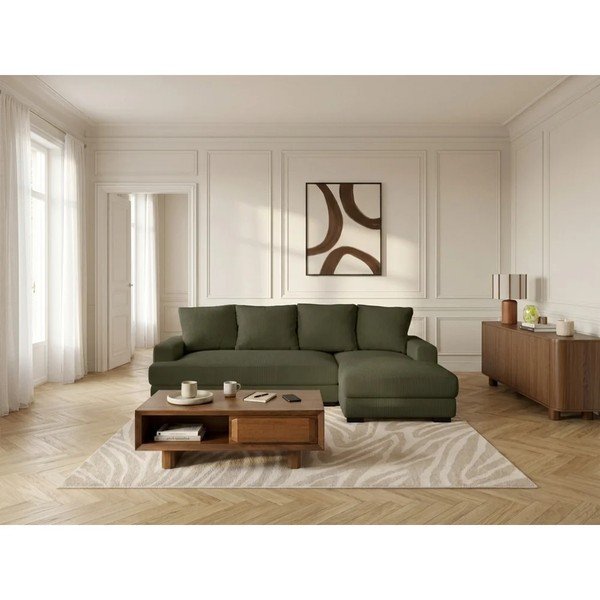 Zaļš velveta salokāms/ar uzglabāšanas vietu stūra dīvāns (ar labo stūri/ar zvilni) Campi – Bobochic Paris-image-1