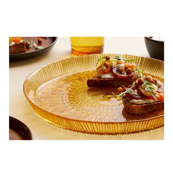 Oranžs stikla servēšanas šķīvis ø 30 cm Kusintha – Bitz-image-3