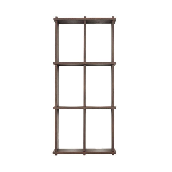 Tumša dabīga toņa daudzlīmeņu oša masīvkoka sienas plaukts 42,5 cm Grid – OYOY Living Design