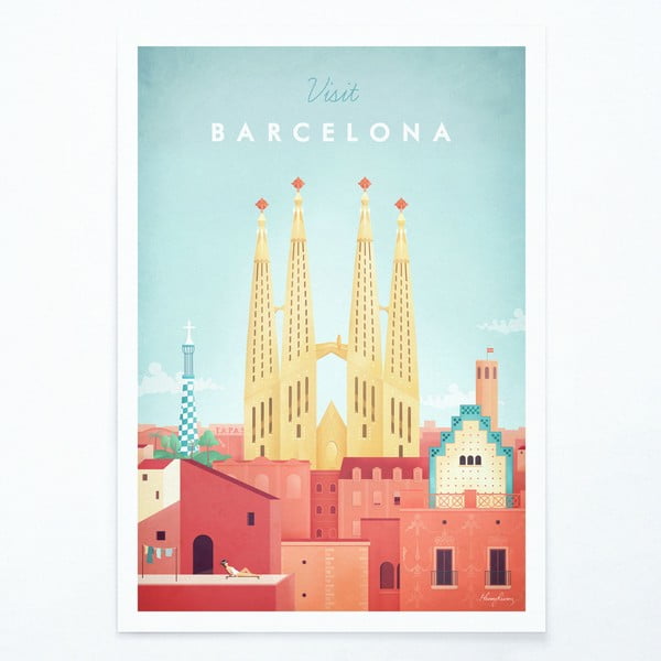 Plakāts Travelposter Barcelona, 50 x 70 cm