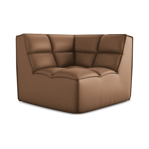 Brūna modulārā dīvāna daļa no ādas imitācijas Kalai – Makamii-image-2