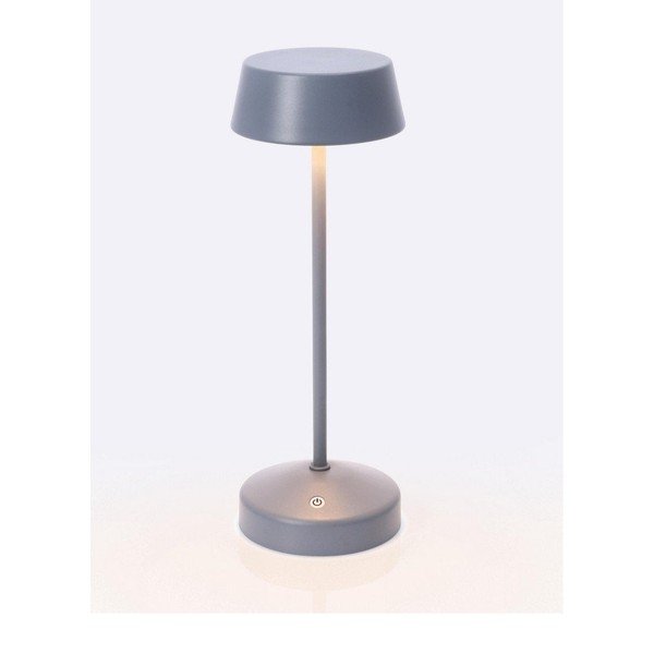 Zila metāla LED galda lampa ar regulējamu spilgtumu/ar bezvadu lādētāju ar plastmasas abažūru (augstums 33 cm) Esprit – Bizzotto-image-1