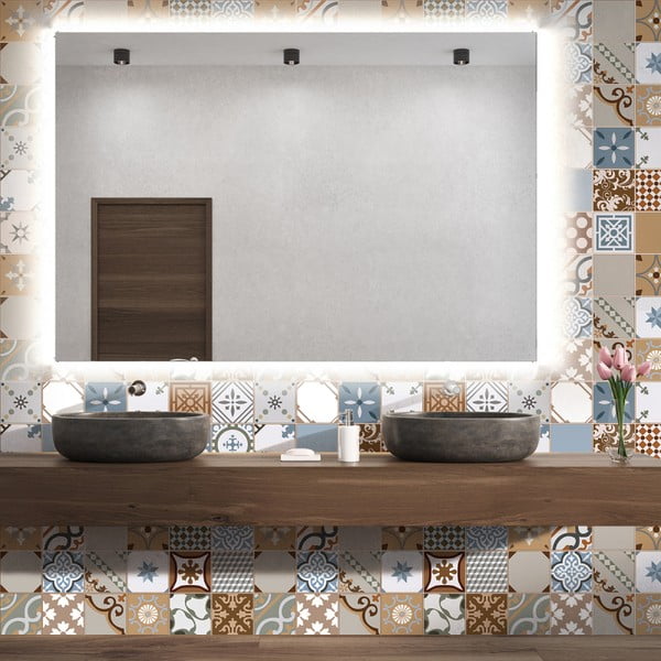 30 sienas uzlīmju komplekts Ambiance Cement Tiles Azulejos Estefania, 15 x 15 cm