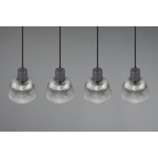 Melna piekaramā lampa ar stikla abažūru ø 15 cm Tarifa – Trio-image-3