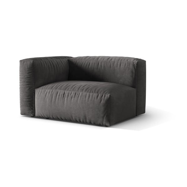 Pelēka samta modulārā dīvāna daļa (ar kreiso stūri) Martina – Micadoni -image-1