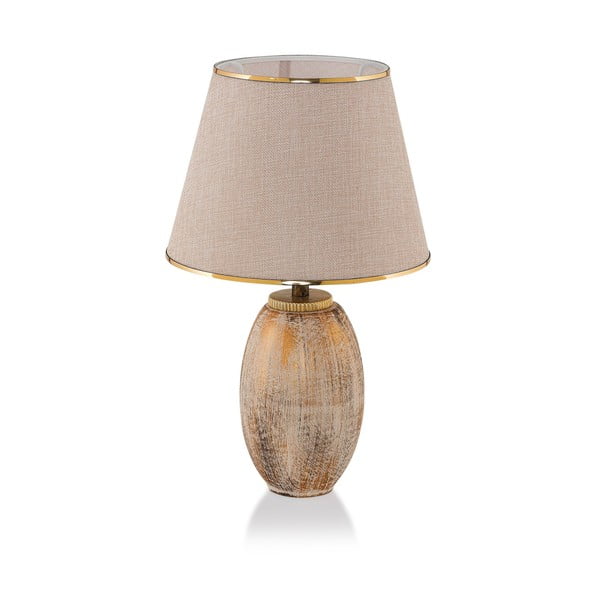 Krēmkrāsas/zelta krāsas galda lampa ar auduma abažūru (augstums 50 cm) Yakamoz – Opviq lights-image-2