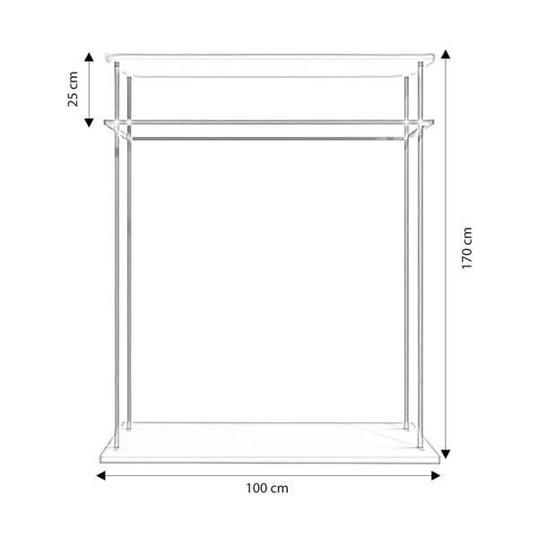 Balts drēbju pakaramais statīvs Wuppertal – Kalune Design-image-4