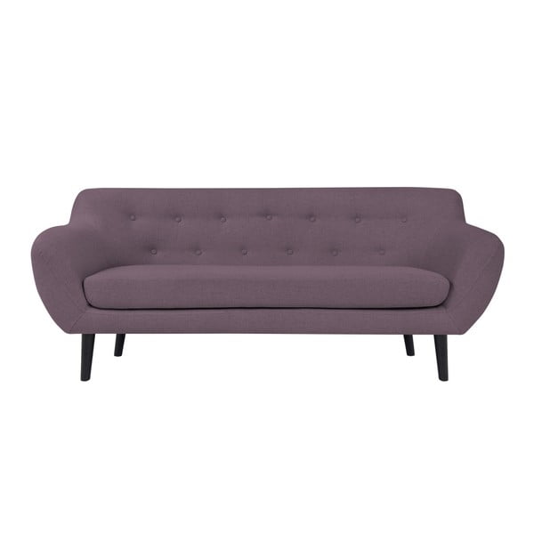 Violets divvietīgs dīvāns ar brūnām kājām Mazzini Sofas Piemont