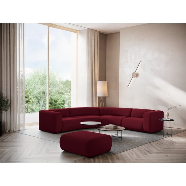 Bordo samta stūra dīvāns Ekahi – Makamii-image-1