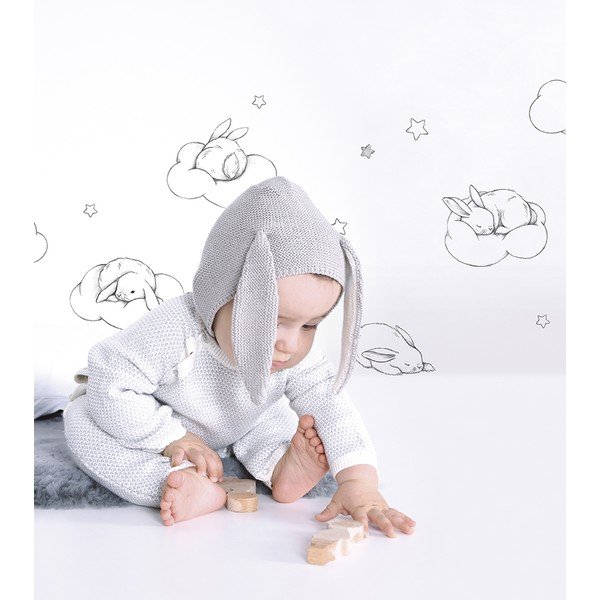 Uzlīmju loksne 30x42 cm Bunnies, Clouds And Stars – Lilipinso-image-1