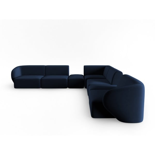 Zils samta stūra dīvāns Paolo – Milo Casa-image-2