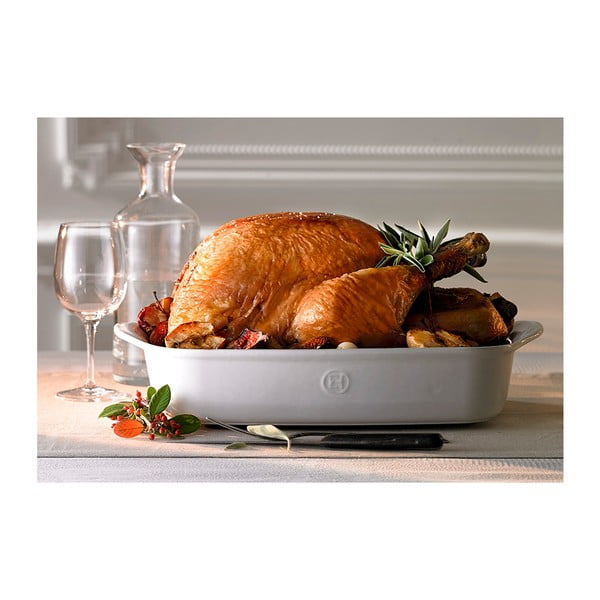 Taisnstūra formas cepamais trauks ziloņkaula krāsā Emile Henry, 42,5 x 28 cm-image-1