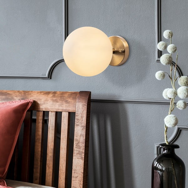 Balta/bronzas krāsas sienas lampa ø 15 cm Atmaca – Opviq lights-image-4