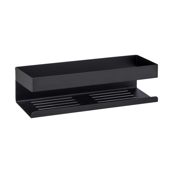 Melns nerūsējošā tērauda pašturošs vannas istabas plaukts Genova – Wenko-image-1