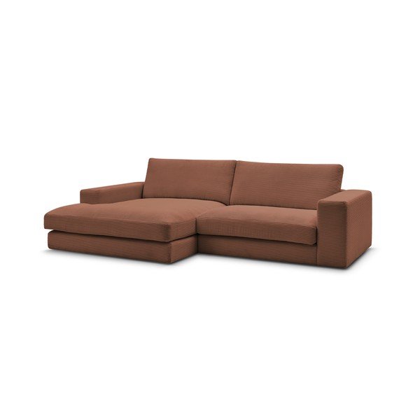 Terakotas oranžs velveta stūra dīvāns (ar kreiso stūri/ar zvilni) Leonard – Bobochic Paris-image-4