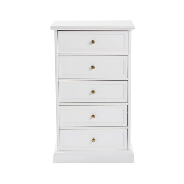 Balta kumode ar 5 atvilktnēm Folke Torino, garums 50 cm-image-1