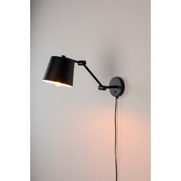 Melna sienas lampa Hajo – White Label-image-1