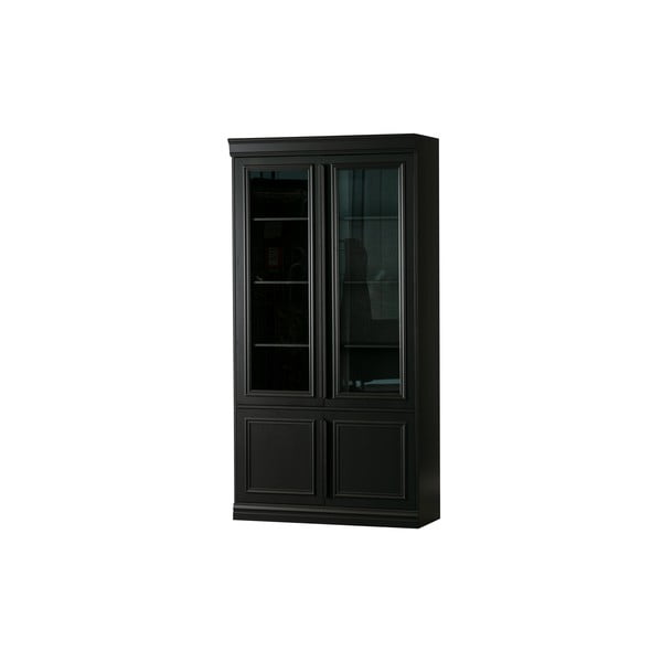 Melna priedes masīvkoka vitrīna 110x215x44 cm Organize – WOOOD-image-1