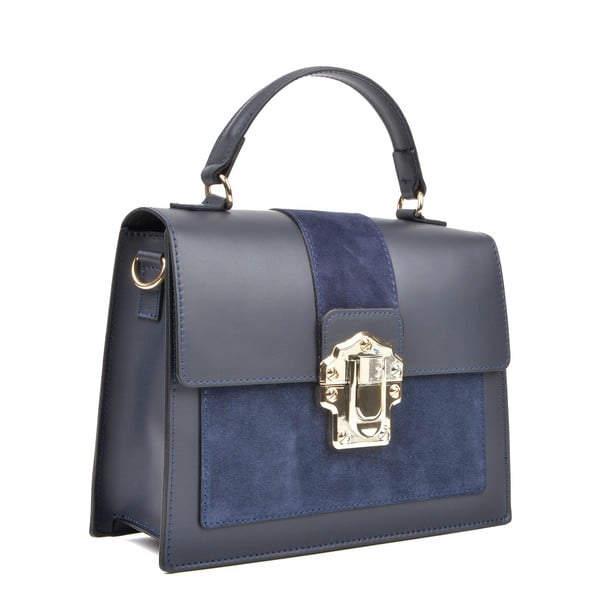 Tumši zila ādas somiņa Isabella Rhea, 22 x 27 cm-image-2