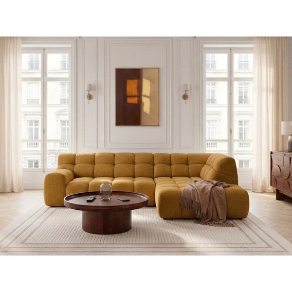 Dzeltens salokāms/su elektriniu sėdynės reguliavimu stūra dīvāns (ar labo stūri/L veida) Andre – Bobochic Paris-image-2