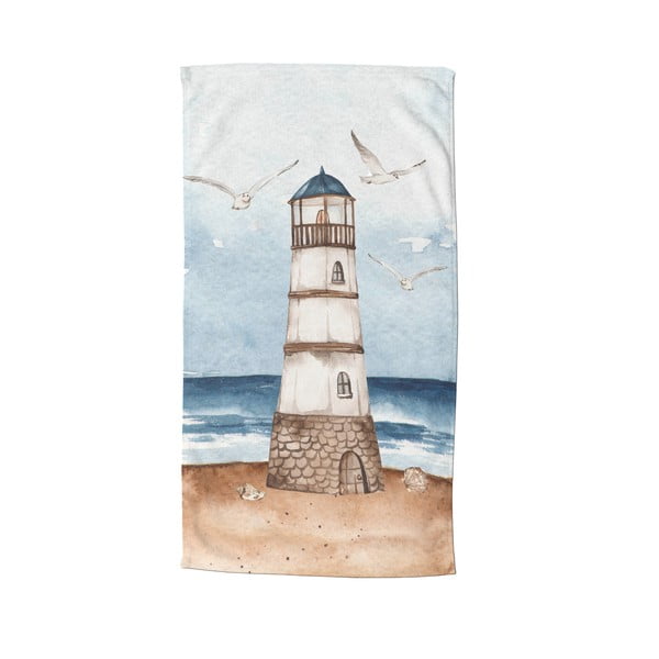 Zils/brūns samta pludmales dvielis 100x180 cm Berlin – Good Morning