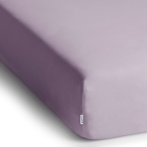 Gaiši violets trikotāžas palags ar gumiju 90x200 cm Amber – Restilo-image-2