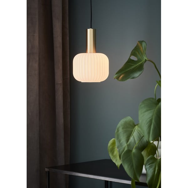 Melna/zelta krāsas piekaramā lampa ar stikla abažūru Sober – Markslöjd-image-1