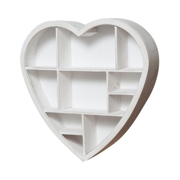 Crido Consulting Koka sienas grāmatu plaukts Heart, 61 x 60 cm-image-1