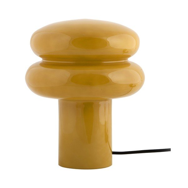 Okera dzeltena stikla galda lampa (augstums 24 cm) Incesante – Leitmotiv