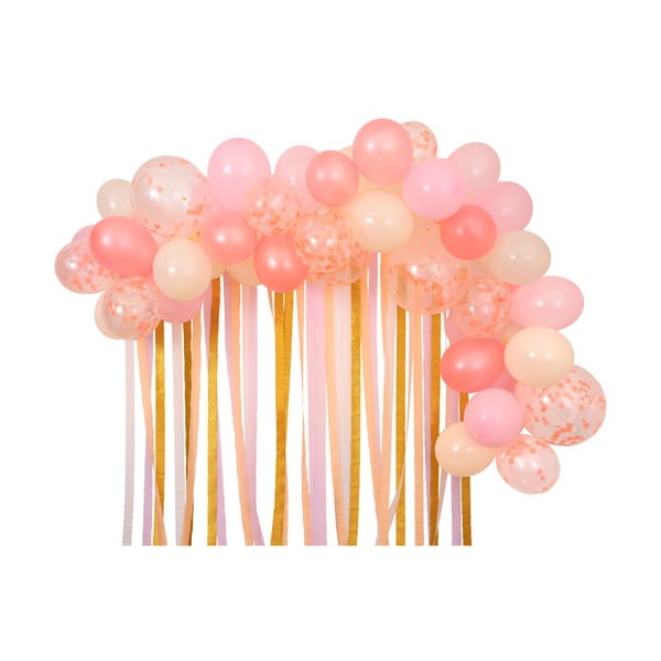 Ballīšu piederumi (50 gab.) Pink Balloon Arch & Streamer – Meri Meri