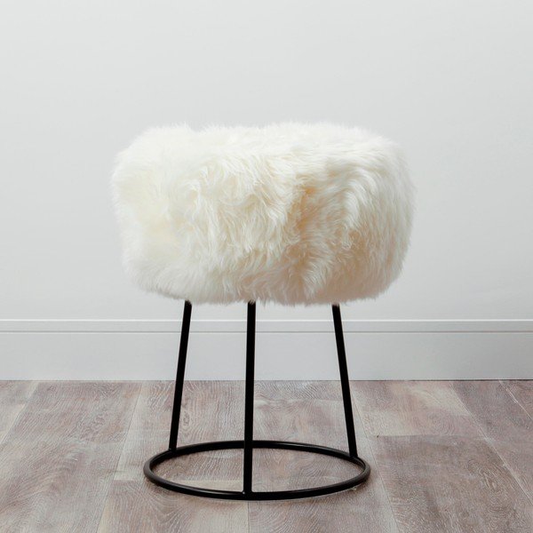 Krēsls ar baltu aitādas sēdekli Native Natural, ⌀ 36 cm-image-1