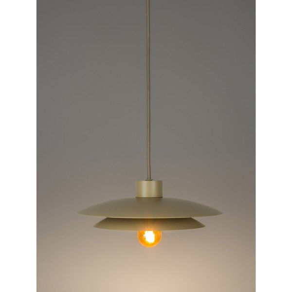Bēša metāla piekaramā lampa ø 26,5 cm Wubbo – White Label-image-1