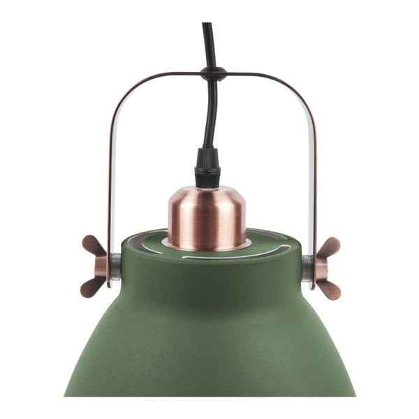 Zaļa piekaramā lampa ar vara detaļām Leitmotiv Mingle, ⌀ 21 cm-image-2