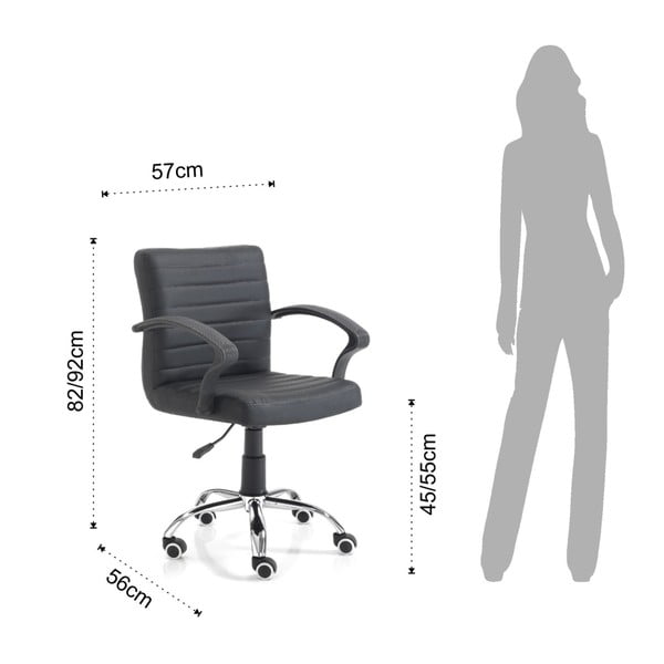 Melns biroja krēsls uz riteņiem Tomasucci Pany-image-2