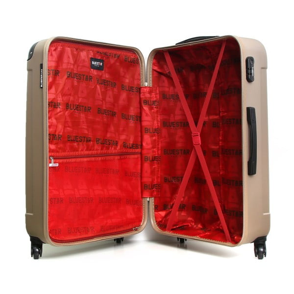 Zeltaini bēšs ratiņu koferis Bluestar, 32 l-image-4