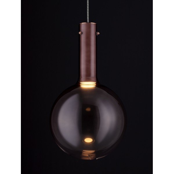 Brūna stikla LED piekaramā lampa ar regulējamu spilgtumu ø 25 cm Nostos – Nova Luce-image-1