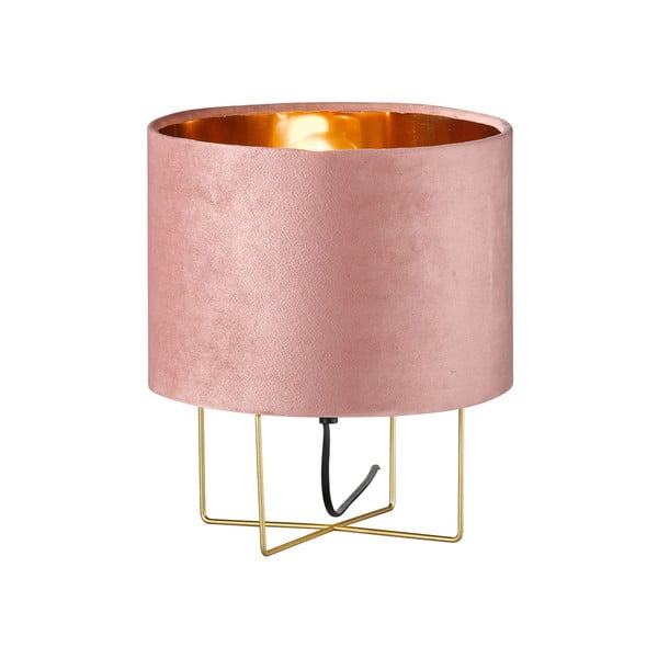 Rozā galda lampa no auduma (augstums 32 cm) Aura – Fischer & Honsel