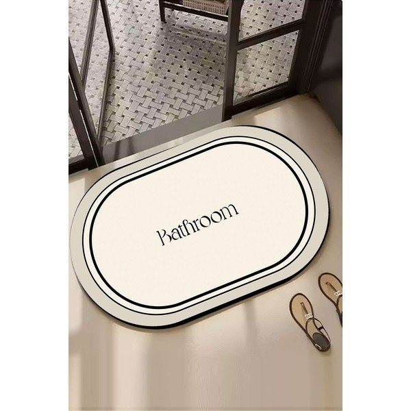 Krēmkrāsas vannas istabas paklājiņš 60x100 cm Farbelle – Foutastic-image-1