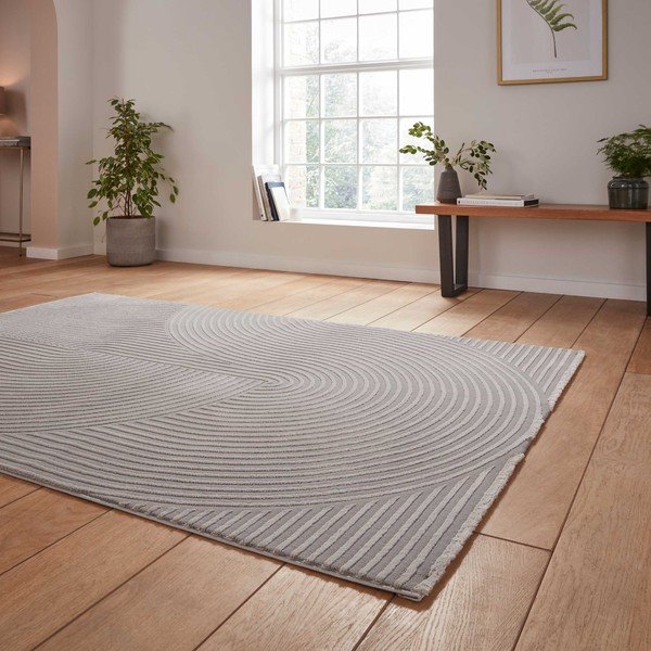 Gaiši pelēks mazgājams paklājs no pārstrādātas šķiedras 120x170 cm Flores – Think Rugs-image-2