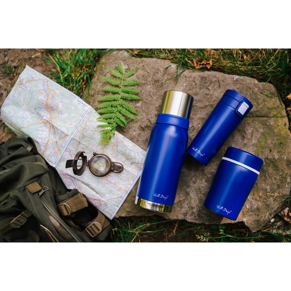 Tumši zila ceļojumu termo krūze Vialli Design Fuori, 400 ml-image-1