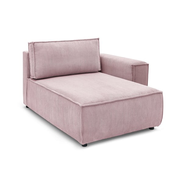 Gaiši rozā velveta modulārais dīvāns (ar labo stūri) Nihad modular – Bobochic Paris