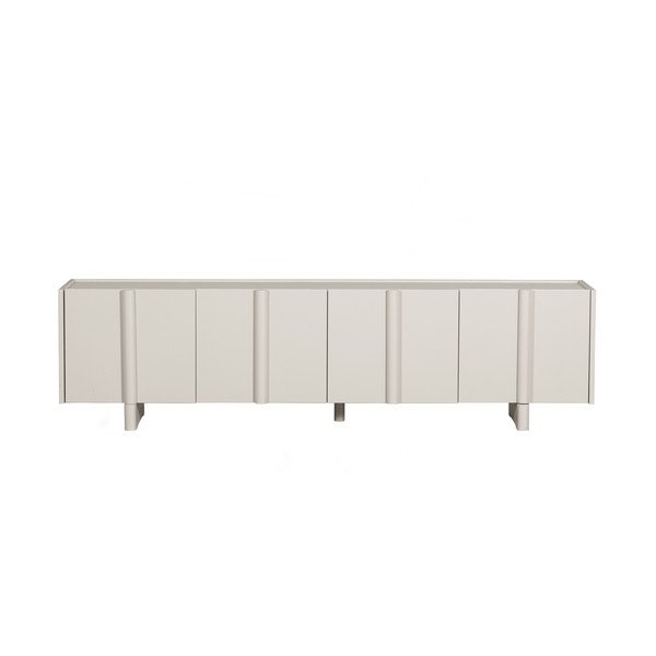 Krēmkrāsas priedes masīvkoka modulārais TV galdiņš 200x53 cm Basu – WOOOD