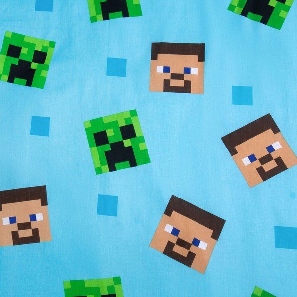 Vienguļamā kokvilnas bērnu gultas veļa ar spīdošu efektu 140x200 cm Minecraft "Jungle Fight" – Jerry Fabrics-image-4